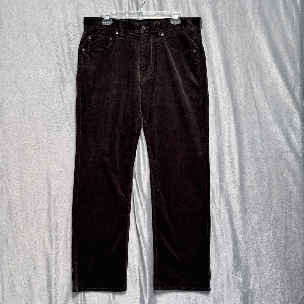 Men's Dark Brown Corduroy Pants - Straight Fit
